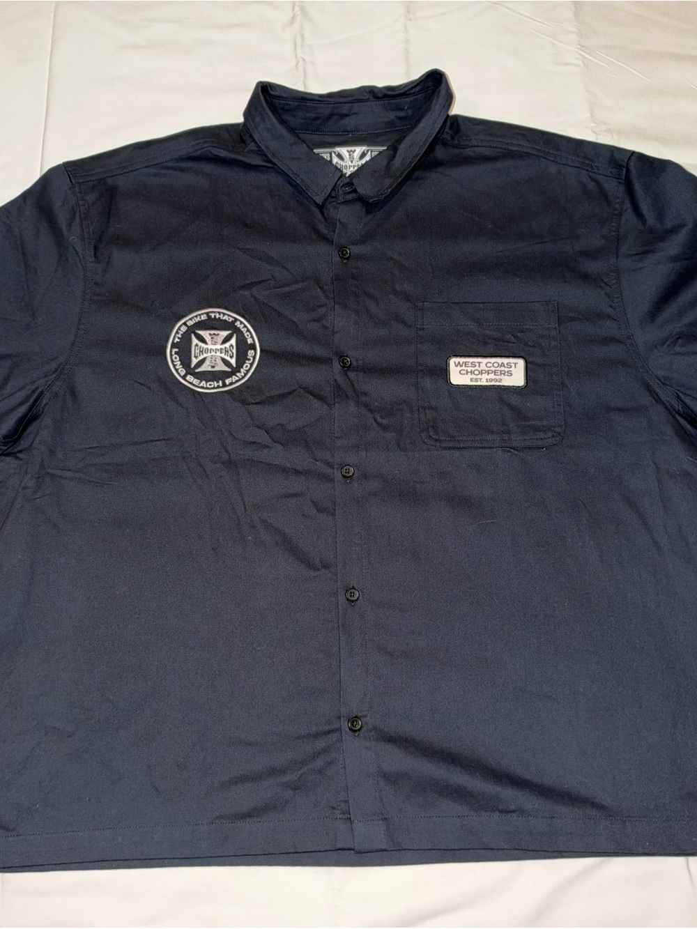 West Coast Choppers Men's black Logo Button-Down Shirt